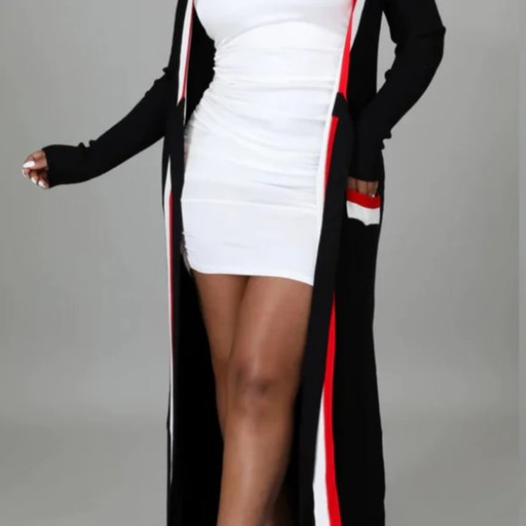 Wrapped Ribbed Long Cardigan Dress Brand New - Picture 3 of 9